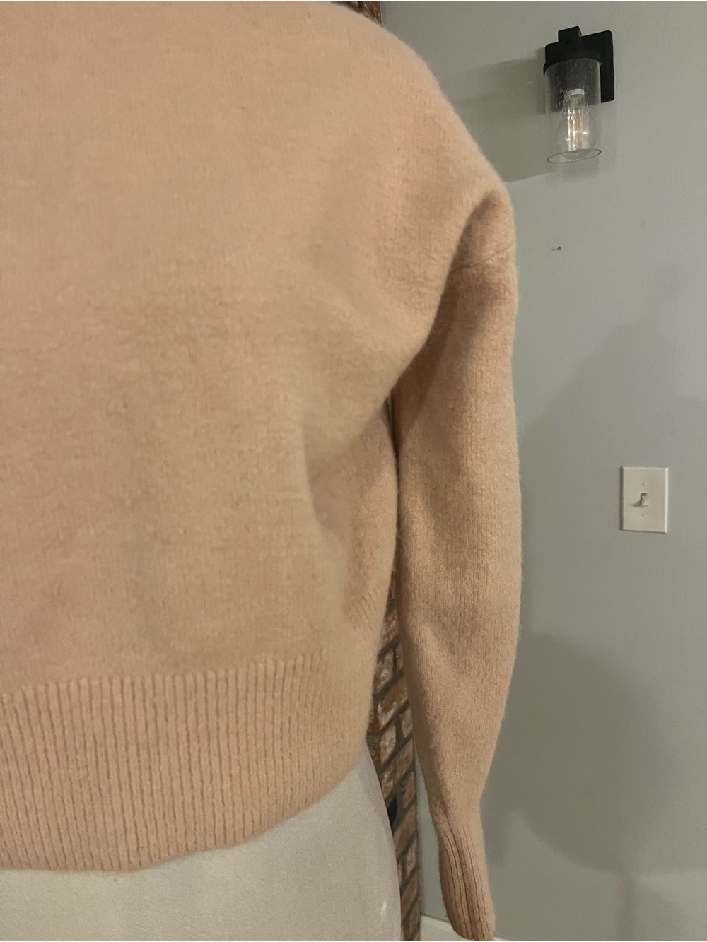 & Other Stories Cropped Mock Neck Sweater - Blush Cream - Picture 4 of 6
